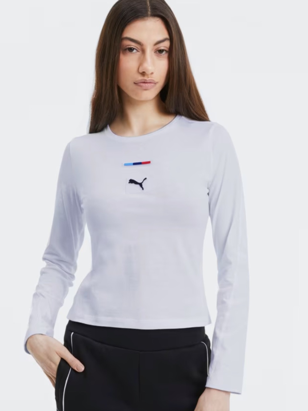 PUMA BMW Motorsport Women's XL White Long Sleeve Tee 598017-02
